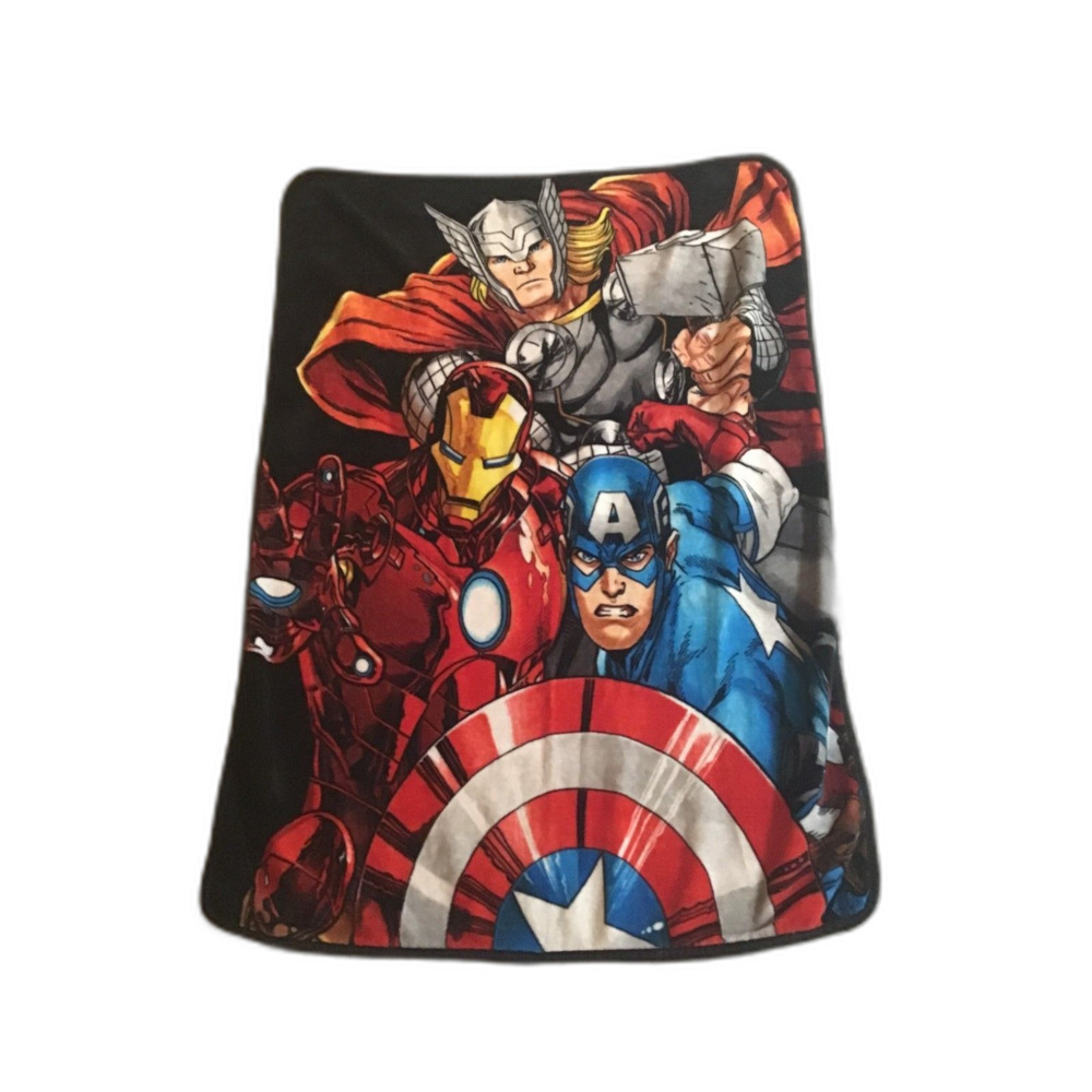 Marvel Avengers Plush Fleece Throw Blanket 50x30 - Captain America Thor Iron Man